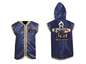 Kanong Custom Boxing Hoodies / Walk in Hoodies : Navy Lai Thai